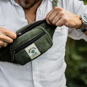 Hemp Boho Fanny Pack - Vegan Waist Bag Eco Green